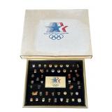 Framed 1984 Olympic sponsor pin set