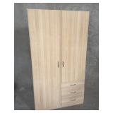 Wood wardrobe with closet
