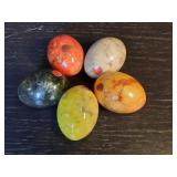 Hand carved Italian marble eggs