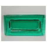 Mid century Modern style green glass rectangular