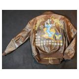 Cooper A-2 WW2 style leather Army painted jacket