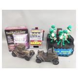 Pair of vintage coin banks, Green Machine frog
