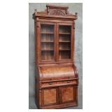 Victorian 5-piece burl wood and walnut secretary