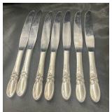 Group of vintage sterling handle butter knives
