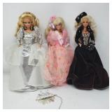 Three Barbie dolls, two in great condition