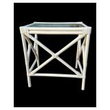 Bamboo & glass side table