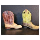 2 pairs vintage leather cowboy boots