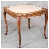 Louis XV-style faux leather Nd walnut game table