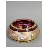 Vintage Bohemia crystal handpainted ashtray