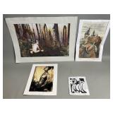 Group of pencil signed lithographs in sleeve