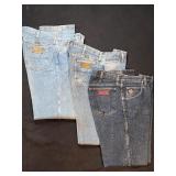 3 vintage Wrangler cowboy cut jeans
