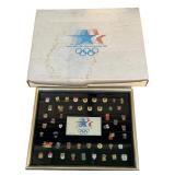 Framed 1984 Olympic sponsor pin set