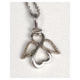 JWBR sterling silver and diamond open hearts