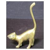 Mid century brass cat figure