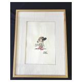 Framed Floyd Norman signed Mickey Mouse print