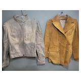 Pair of leather jackets, one suede