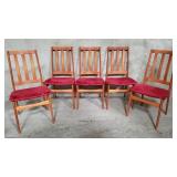 5 Mid-century Modern-style teak dining chairs