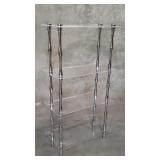 Contemporary 4-tier acrylic and chrome etagere