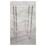 Contemporary 4-tier acrylic and chrome etagere