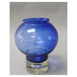 Block Stockholm, unmarked, handblown cobalt art
