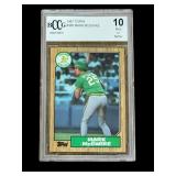 1987 Topps Mark McGwire rookie graded 10