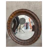 Z Gallerie tin circular beveled wall mirror
