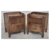 Pair of Georgian-style walnut commodes with