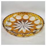 Bohemian amber-cut-to-clear crystal bowl