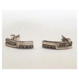 Sterling silver and crystal drop earrings