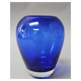 Cobalt blue art glass vase