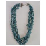 Apatite chips nugget and sterling silver necklace