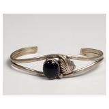 Vintage style sterling silver and black onyx