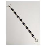 Sterling silver and onyx bracelet