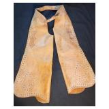 Vintage leather bull riding studded chaps
