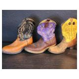 3 pairs vintage leather cowboy boots