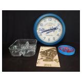 Brooklyn Dodgers quartz wall clock, glass snack