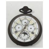 Antique pocket watch with engraved case