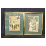 Pair of vintage Slazenger poster prints