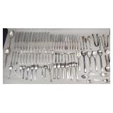 Group of mismatch silver plate flatware