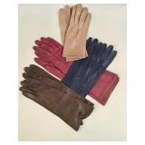 4 pairs of fine vintage handmade kid gloves