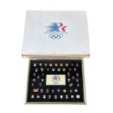 Framed 1984 Olympic sponsor pin set