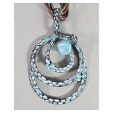Handcrafted turquoise and hammered bronze p