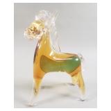 Vintage art hand blown glass horse figurine