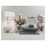 Onyx, marble and stone figurines