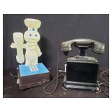Vintage Pillsbury Doughboy telephone and vintage