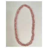 Vintage pink crystal hand-knotted necklace