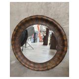 Z Gallerie large tin circular wall beveled mirror