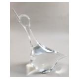 Vintage crystal glass duck figurine