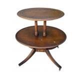 Vintage round 2-tier side table