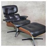 Herman Miller Eames-style leather lounge chair